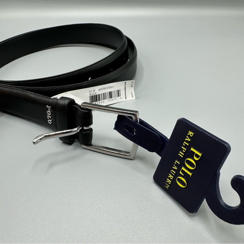 Polo Ralph Lauren Black Leather Belt Size 42